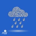 Weather forecast vector icon, meteorology flower-patterned symbol